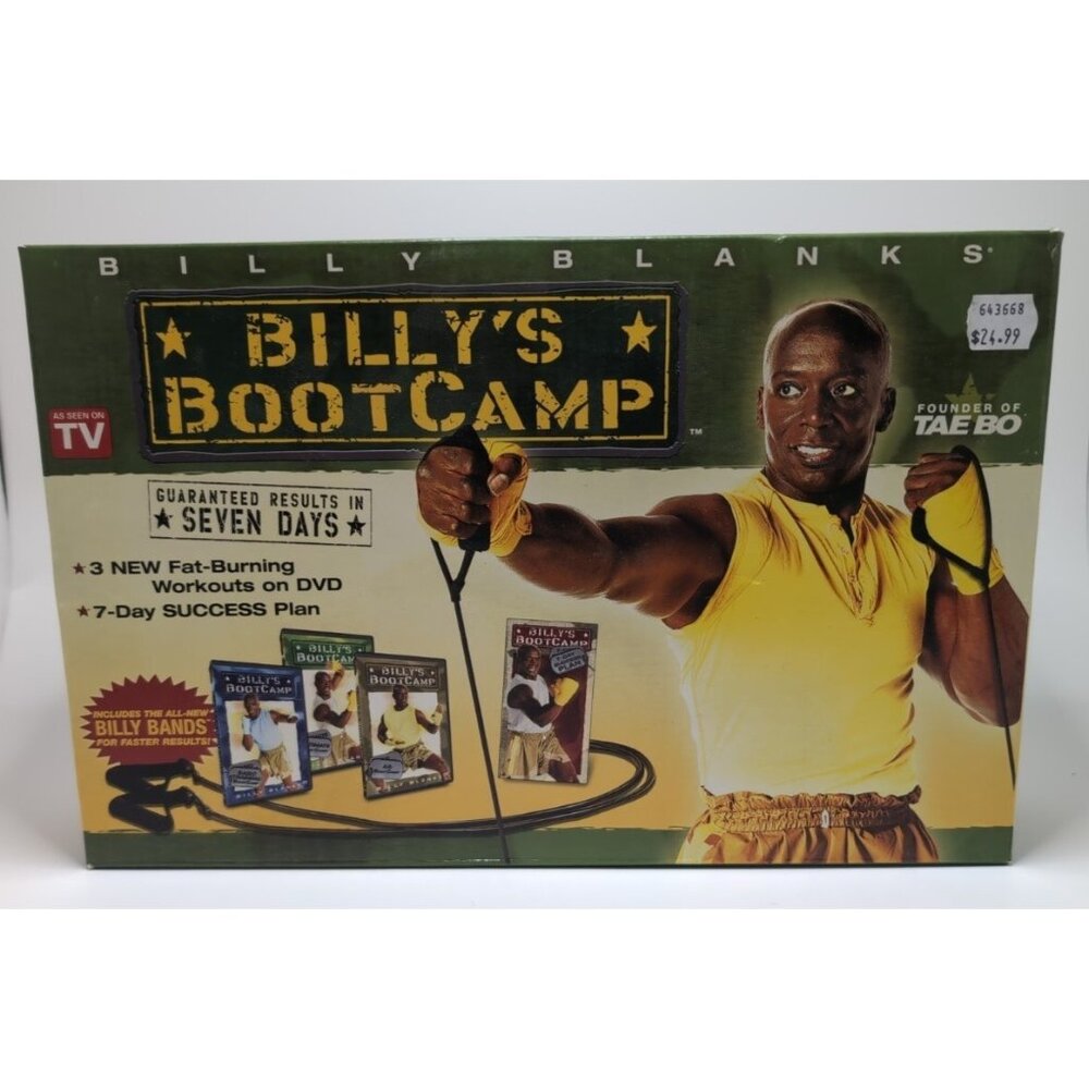 Billy Blanks Billy's Bootcamp 3 DVDs & 7 Day Success Plan Box Set Retro 2005
